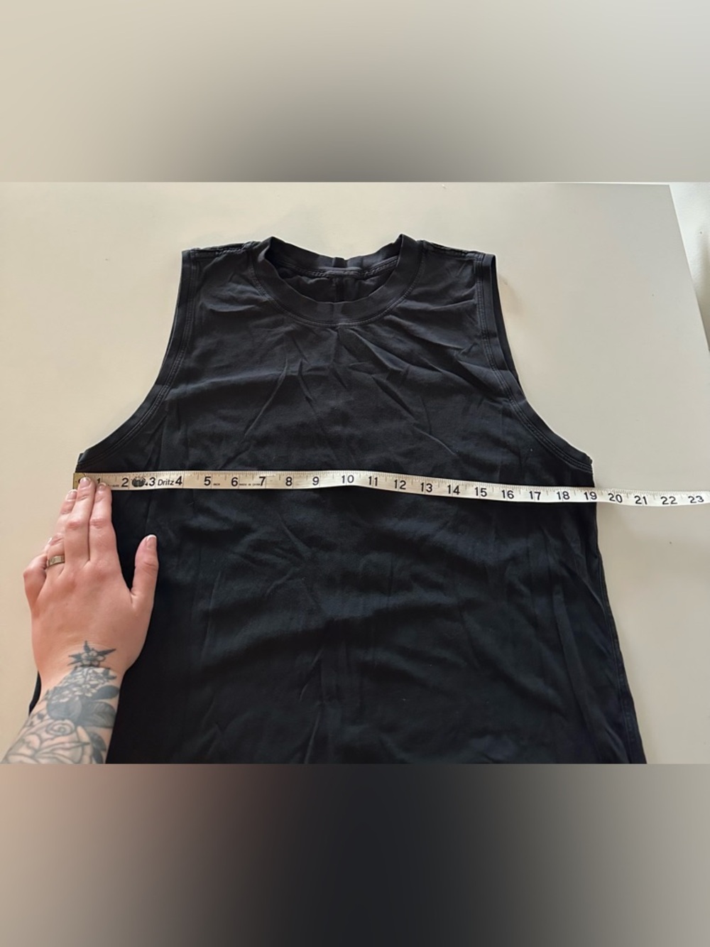 Lululemon All Yours Muscle Tee Tank Top Pima Cotton Black Oversized 4? Lounge - Picture 2 of 6